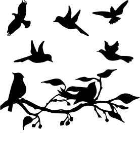 2 Pcs Metal Birds Wall Art Vivid Birds on Branch Silhouette Wall Decor Black Leaves with Bird Outdoor Metal Hanging Wall Sculpture for Home Balco