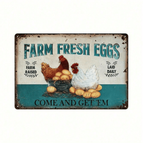 CIFbuy 8x12 Inch ( 20.3x30.5cm ) Vintage Rustic Aluminum Sign Farmhouse Chicken for Home (TikTok, temu pick-up service)