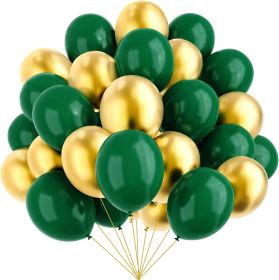 Green and Gold Balloons, 67pcs 12 Inch Metallic Gold and Dark Green Balloons for Birthday, Graduation, St. Patrick's Day, Baby Shower
