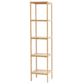 5-Tier Bathroom Standing Shelf, Narrow Shelving Unit, Display Storage Rack Organizer, Freestanding Flower Plant Stand